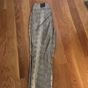 Alfani Women’s Gold Metallic Python Slim Leg Tummy Control pants